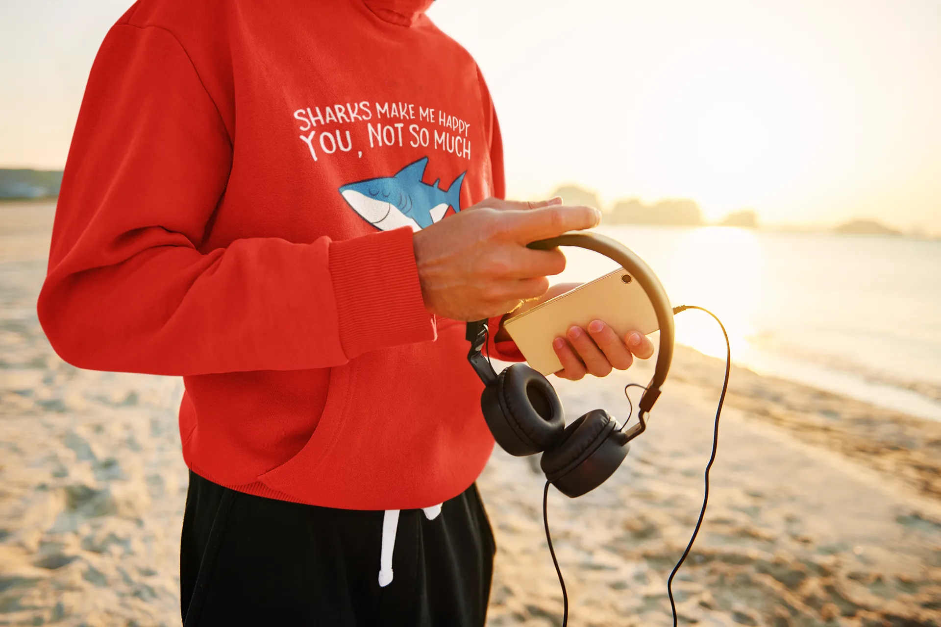 Scuba diving Hoodie for Men | Sharks make me Happy