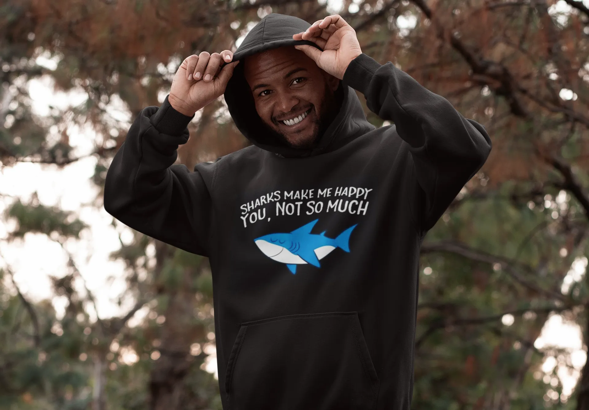 Scuba diving Hoodie for Men | Sharks make me Happy