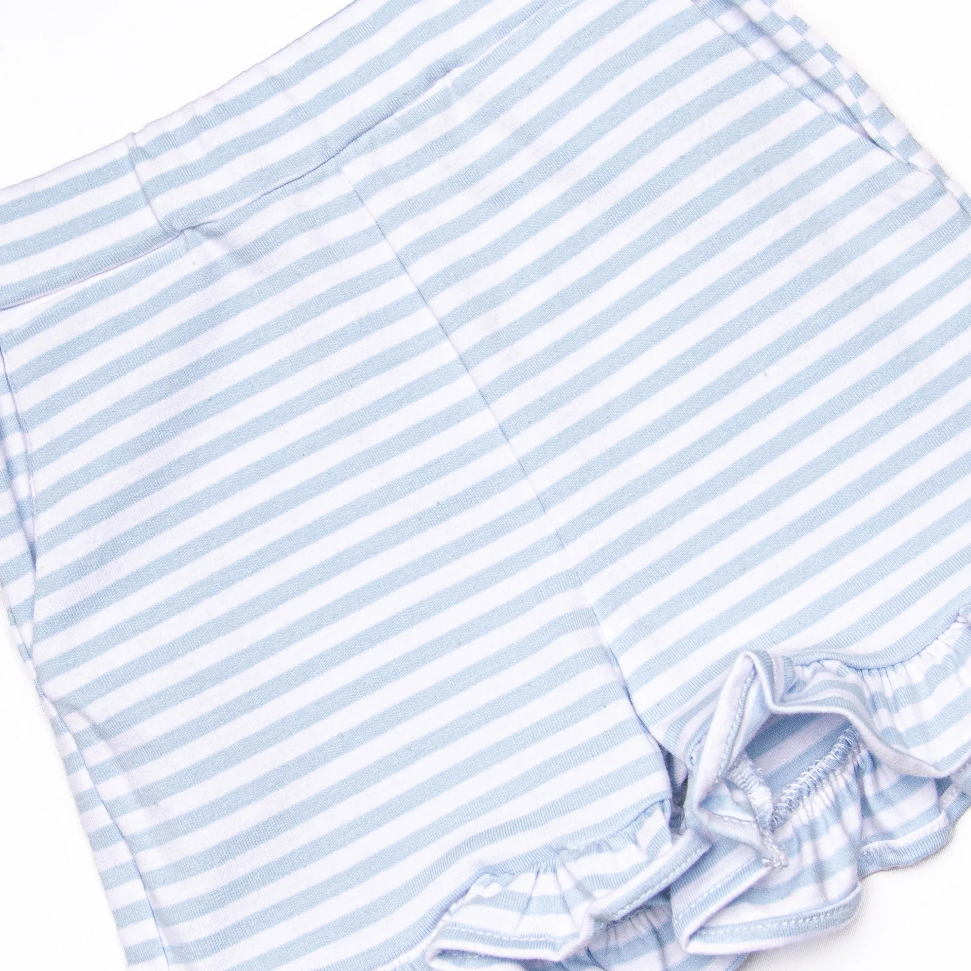 Sea Surfer Applique Ruffle Short Set, Blue