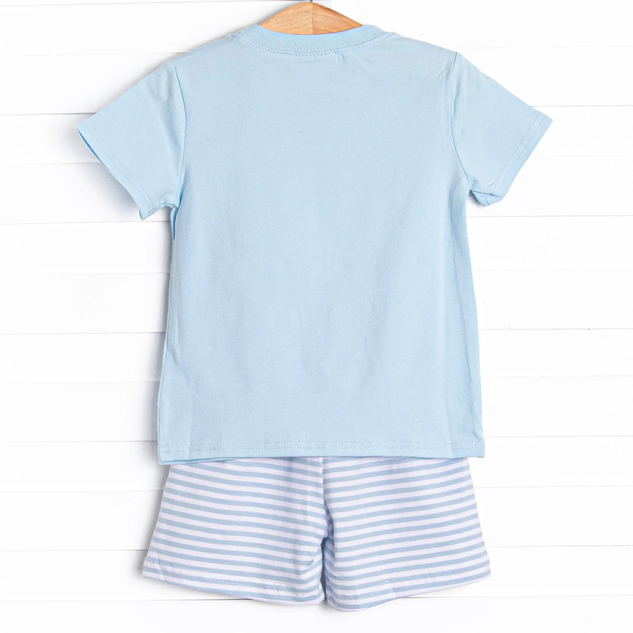 Sea Surfer Applique Short Set, Blue