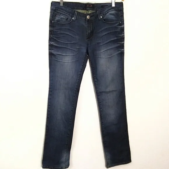Seven7 embellished pockets zipper accent jeans