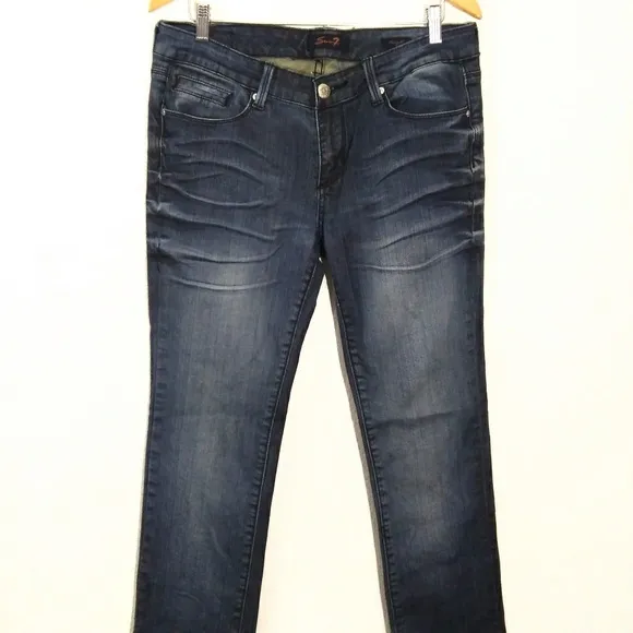 Seven7 embellished pockets zipper accent jeans