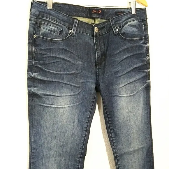 Seven7 embellished pockets zipper accent jeans