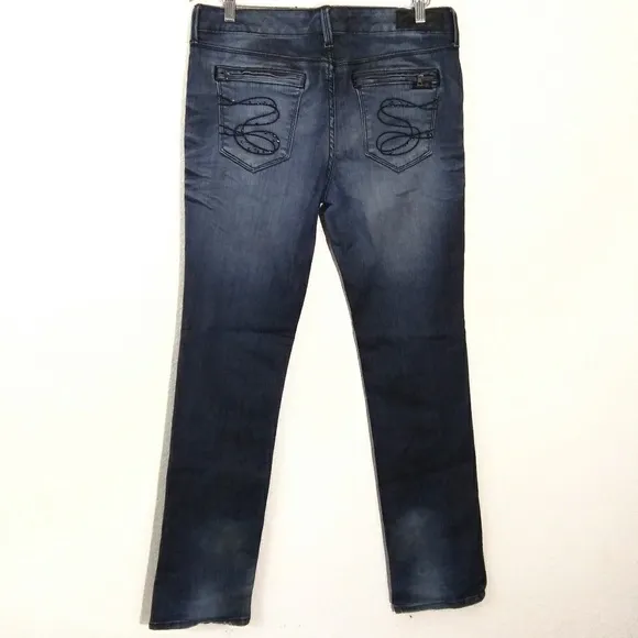 Seven7 embellished pockets zipper accent jeans