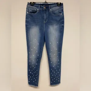 Seven7 Pearl Embellished High Rise Ankle Skinny Jeans Sz 6