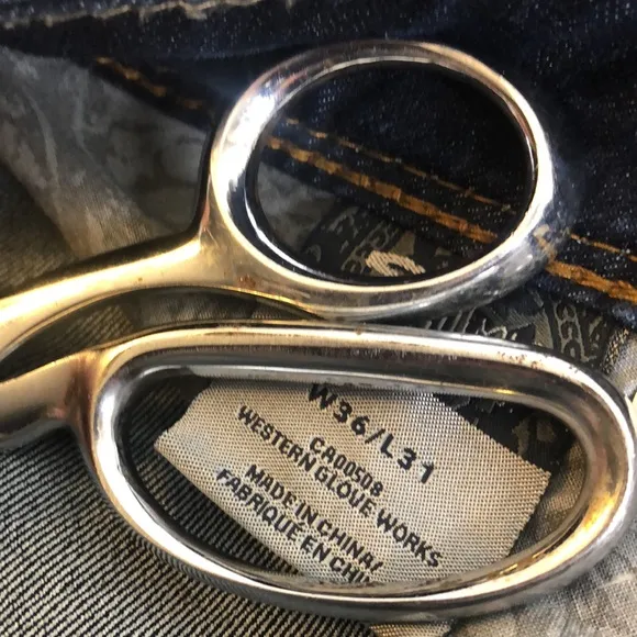 Silver Camden Rose Bell Denim Jeans Dark Blue Stretch Womens Size 36 x 31