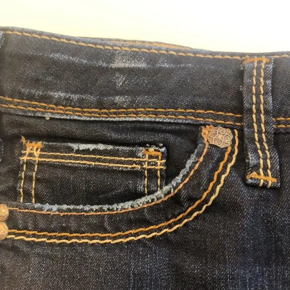 Silver Camden Rose Bell Denim Jeans Dark Blue Stretch Womens Size 36 x 31