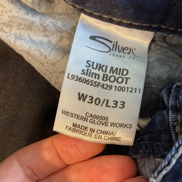 Silver Jeans Suki Mid Rise Slim Super Stretch Boot Cut Jeans