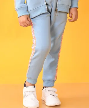 SKY FLEECE PINK GLITTER TAPE JOGGER - SKY