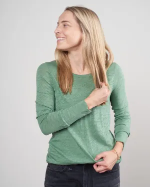 slub jersey destroyed crewneck - seaglass