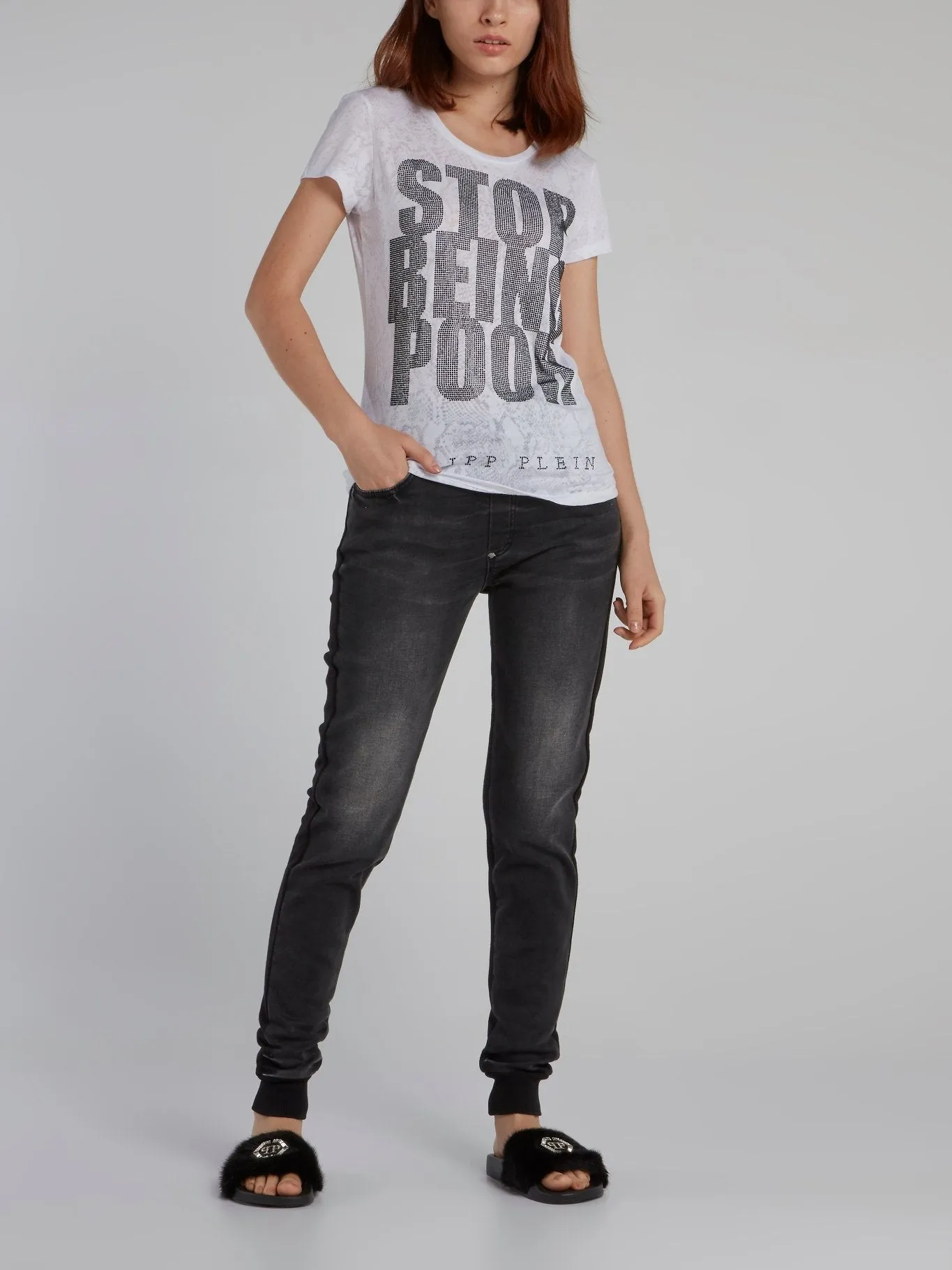 Snake Effect Multi-Stud Statement T-Shirt