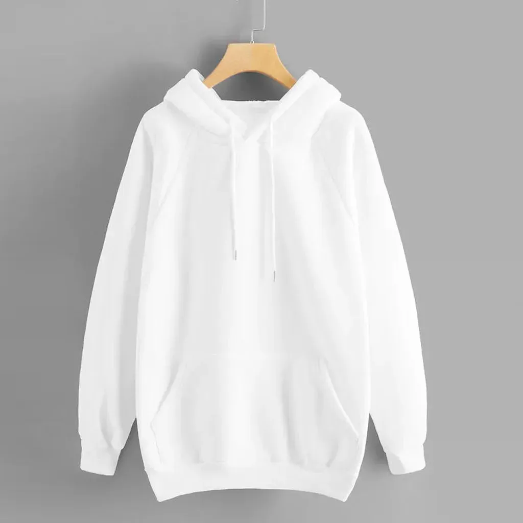 Solid Drop Shoulder Korean Hoodies