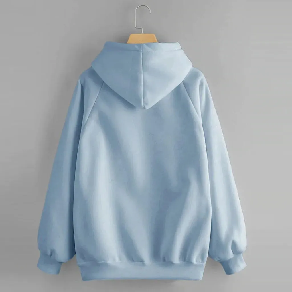 Solid Drop Shoulder Korean Hoodies
