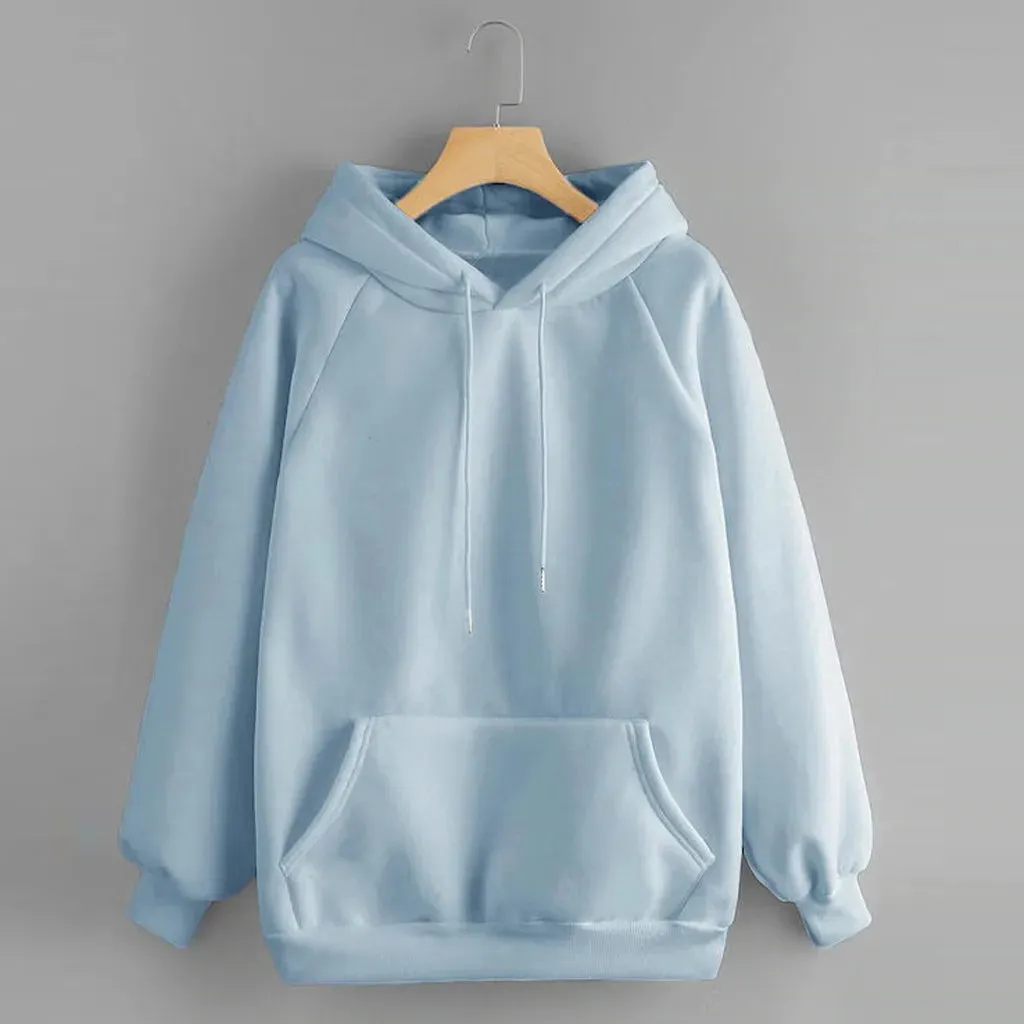 Solid Drop Shoulder Korean Hoodies