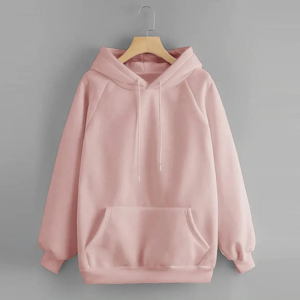 Solid Drop Shoulder Korean Hoodies