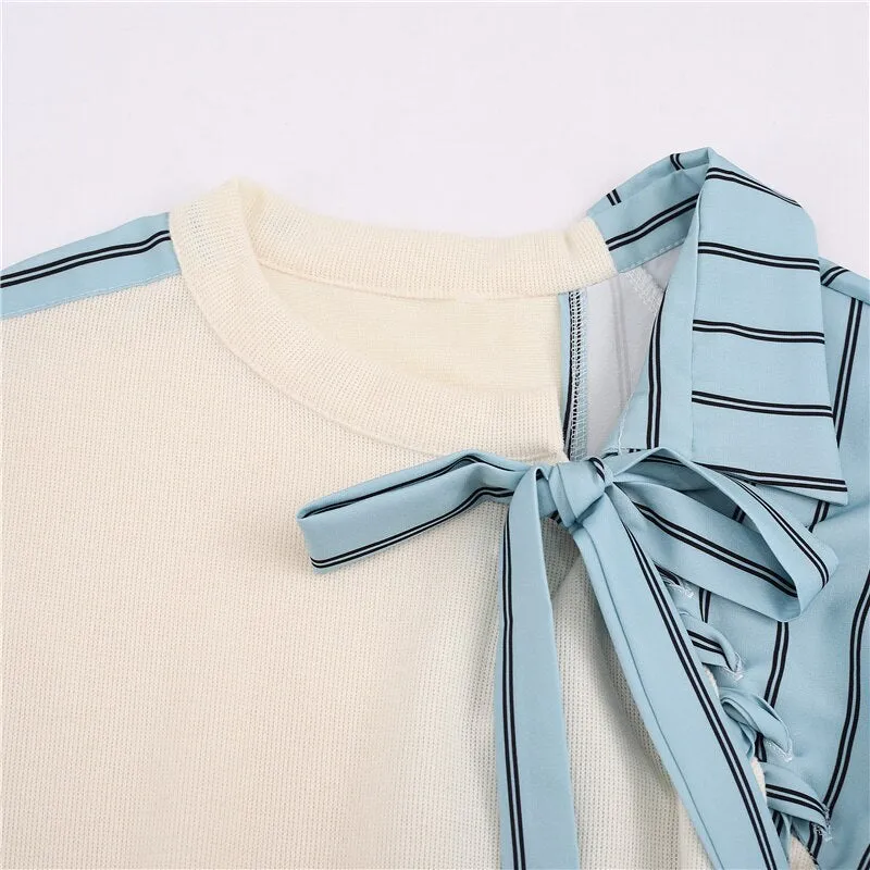 Splicing Irregular Loose Sweatshirt Women