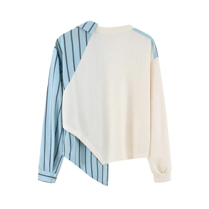 Splicing Irregular Loose Sweatshirt Women