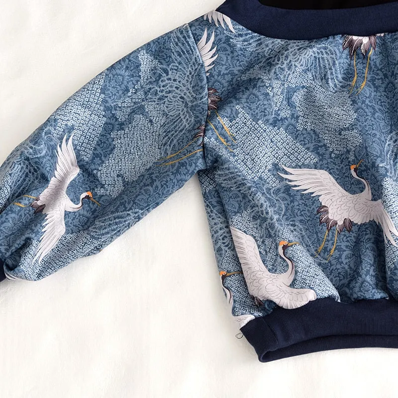 Spring High Collar Long Sleeve Pattern Printed  Sweatshirt