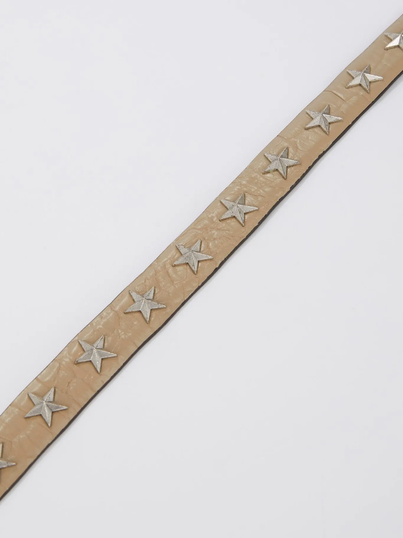 Star Embellished Crocodile Effect Belt