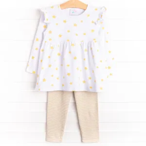 Star Gazing Nights Legging Set, White