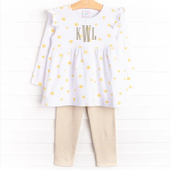 Star Gazing Nights Legging Set, White