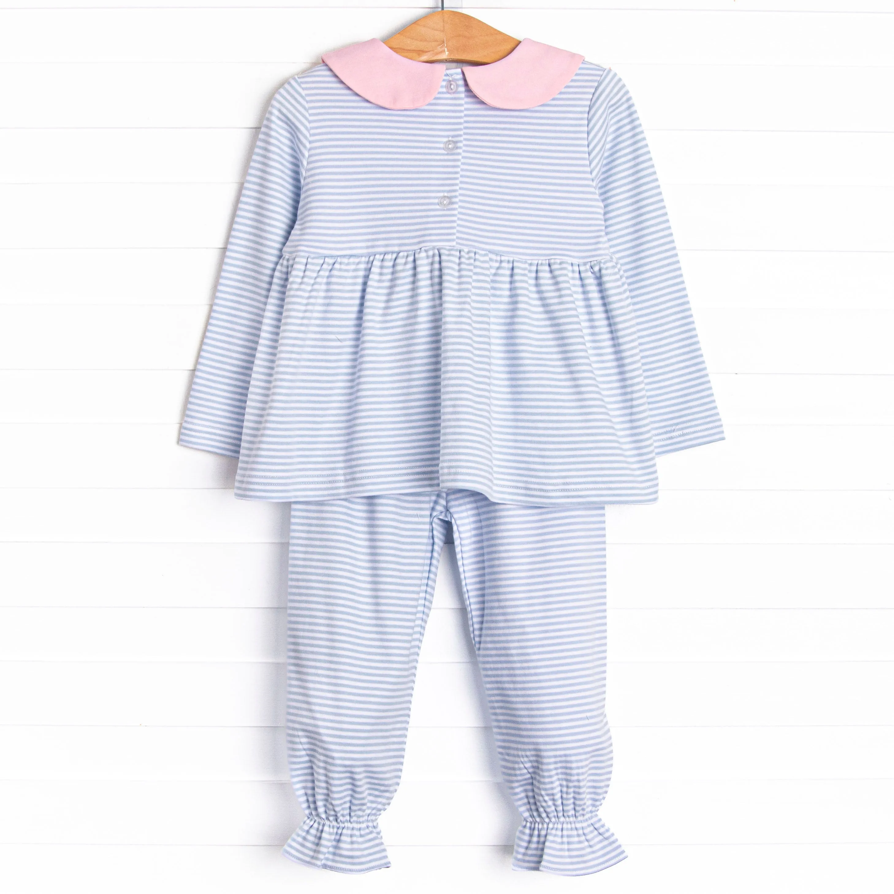 Stella Pima Pant Set, Light Blue Stripe