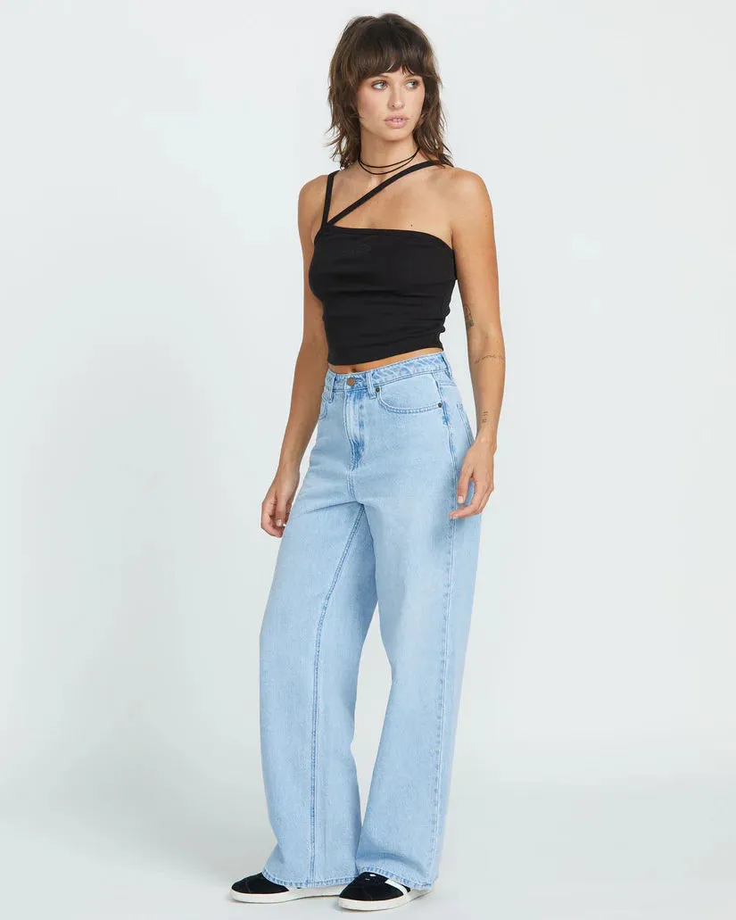 Stoned Bf Hi Rise Jeans - Blue Bird