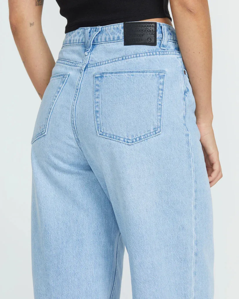 Stoned Bf Hi Rise Jeans - Blue Bird