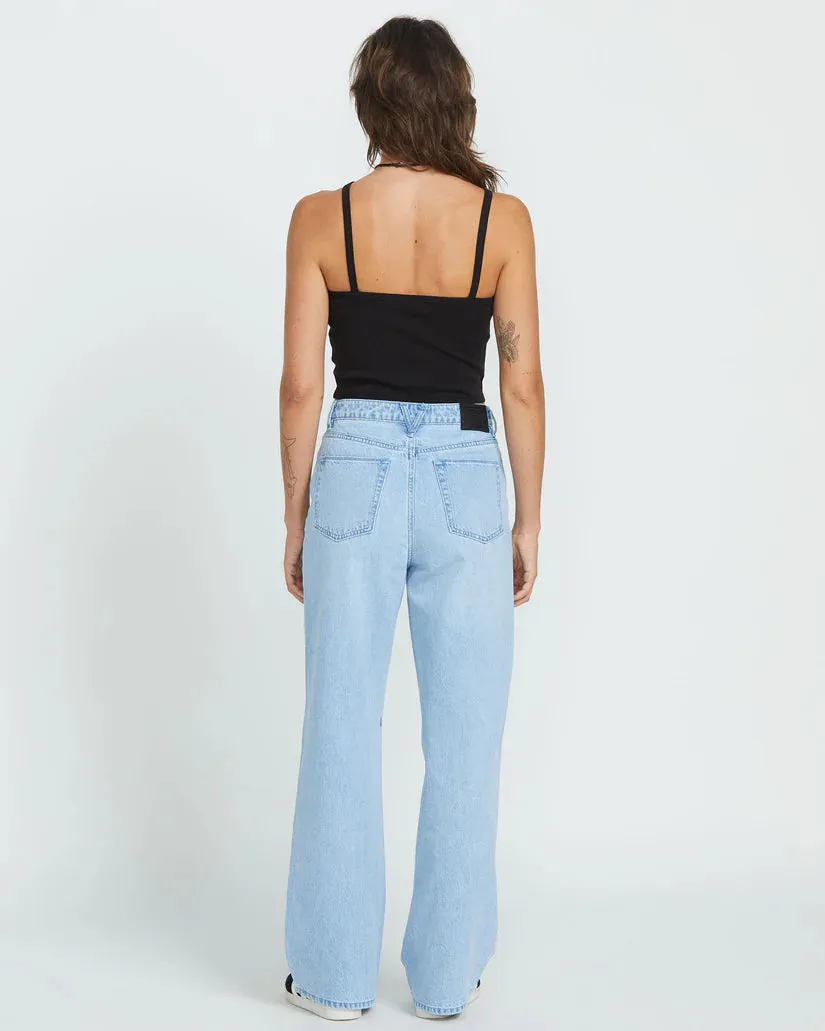 Stoned Bf Hi Rise Jeans - Blue Bird