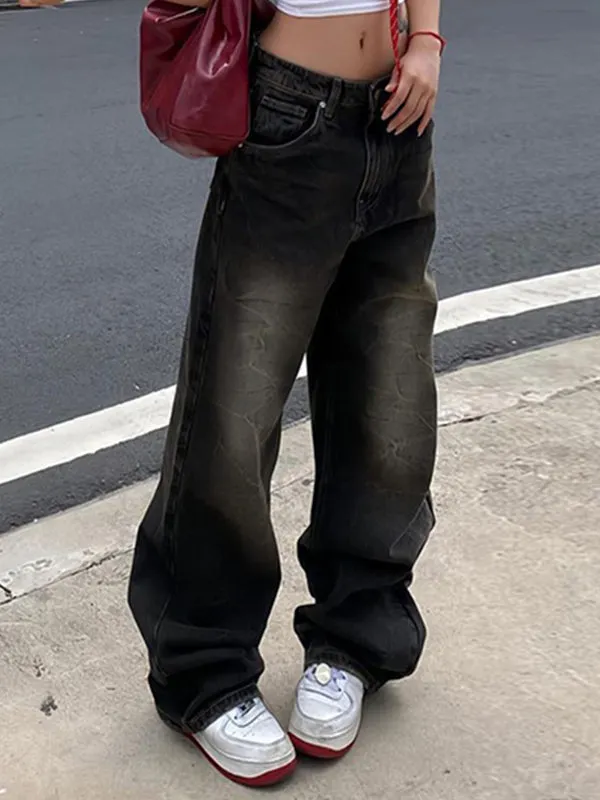 Street Texture Boyfriend Jeans mit Wasch Effekt
