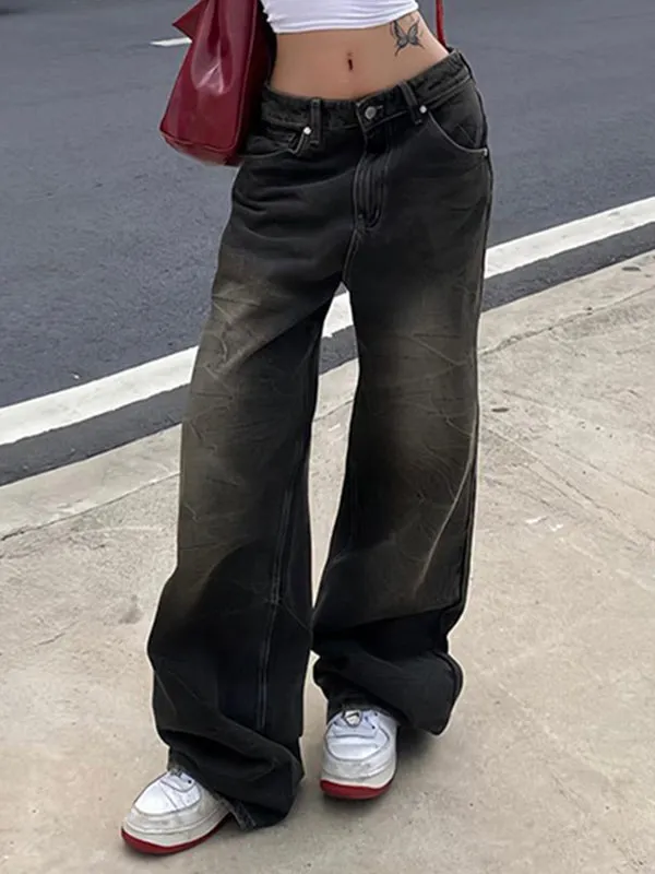 Street Texture Boyfriend Jeans mit Wasch Effekt