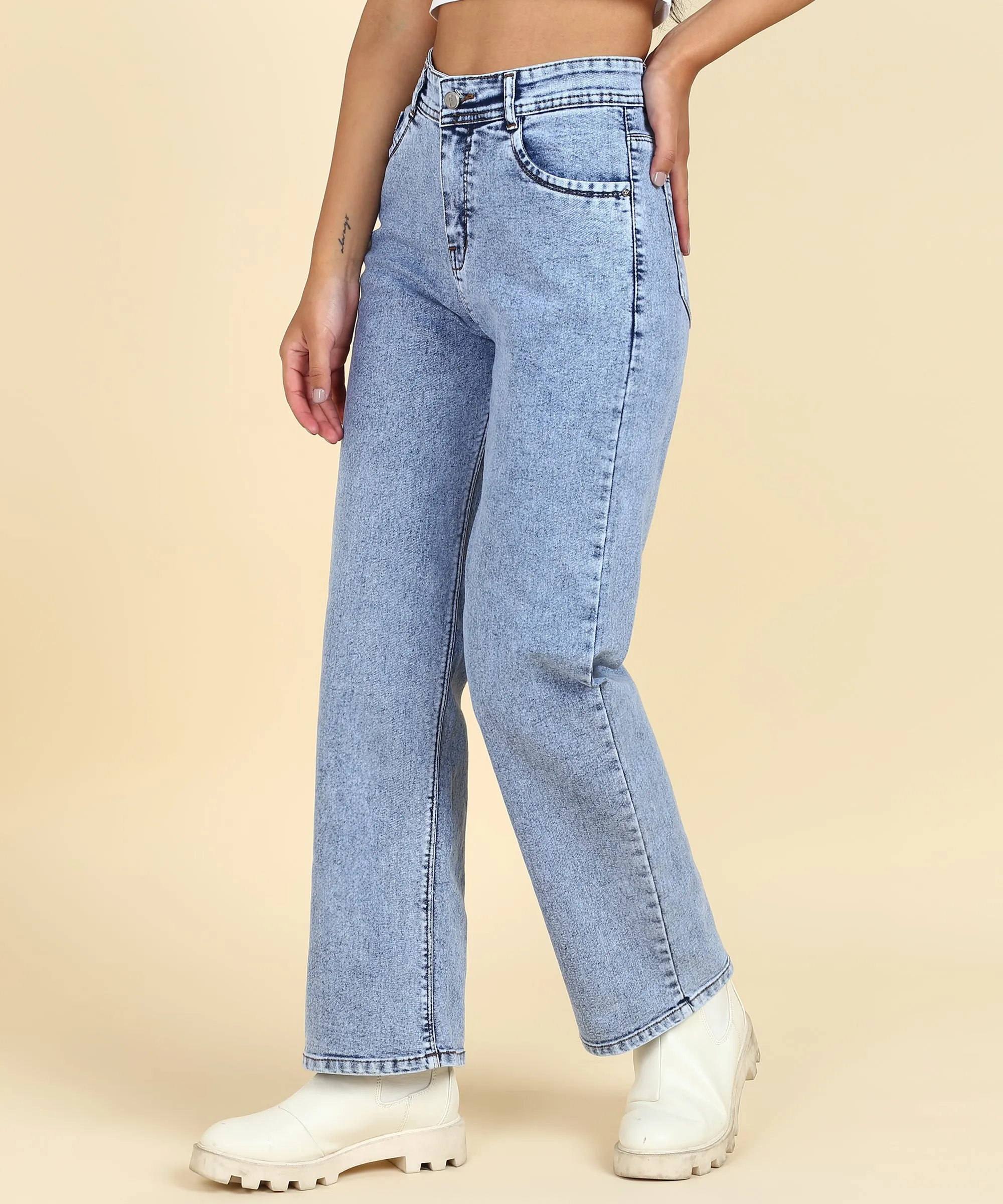 Stretchy Stride Stonewash Boyfriend Jeans
