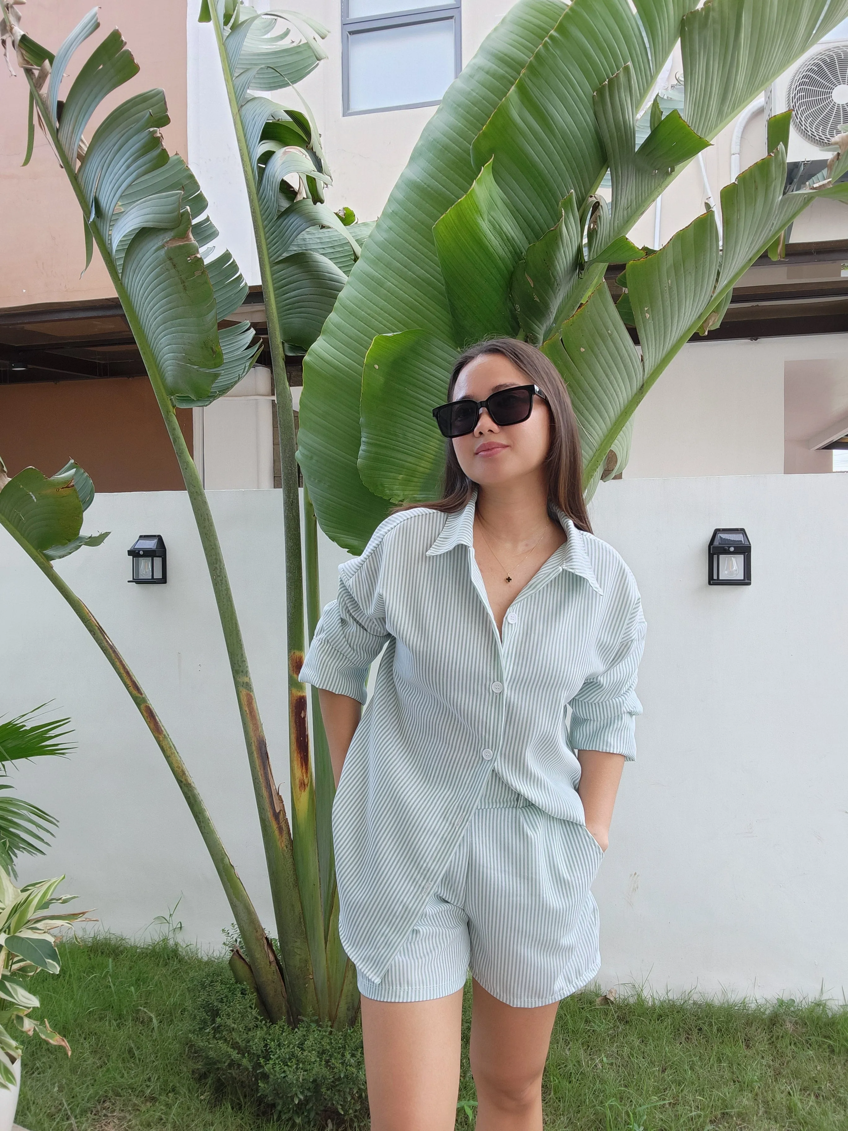 Striped Button Down Set (Plain)