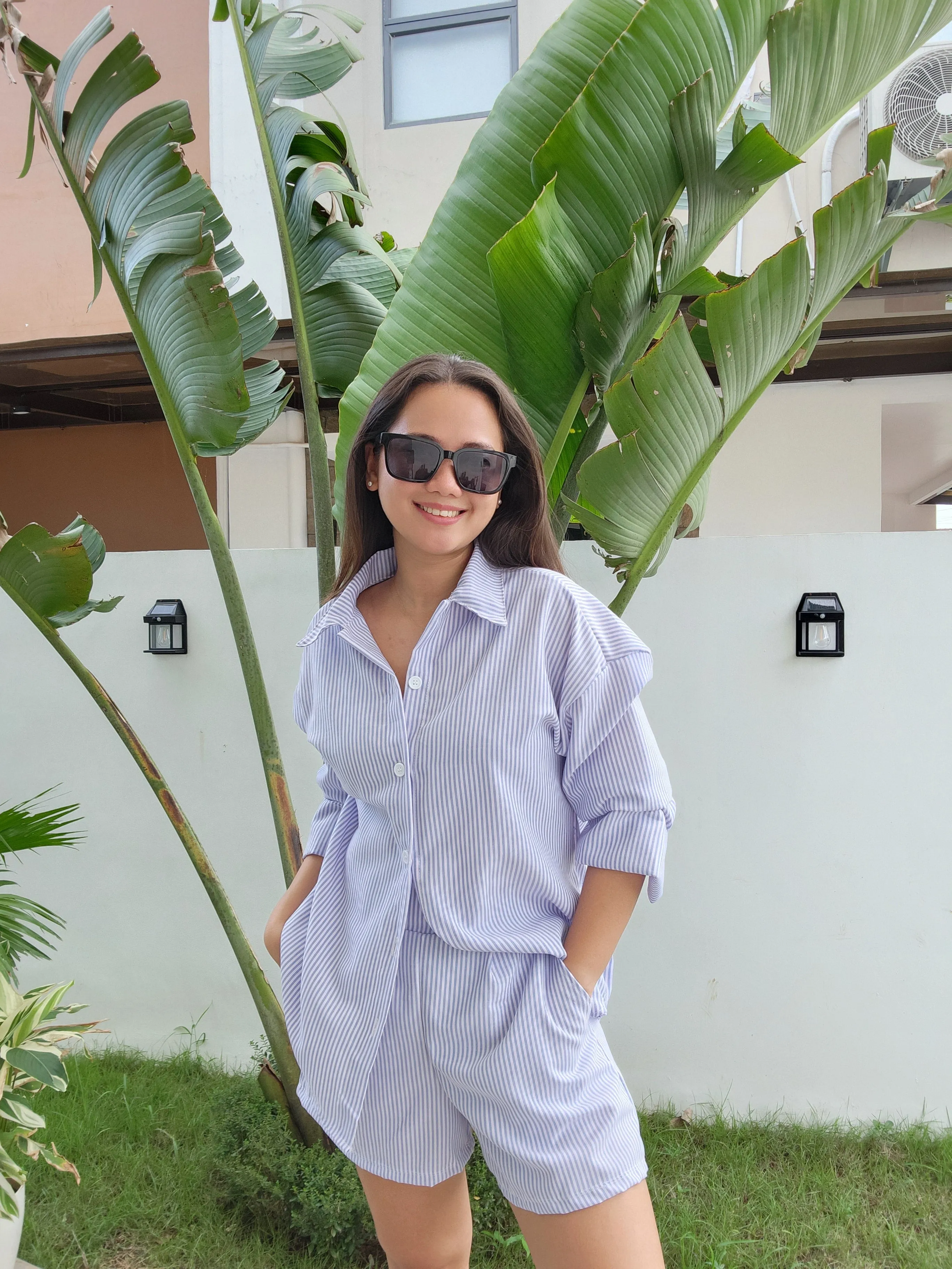 Striped Button Down Set (Plain)