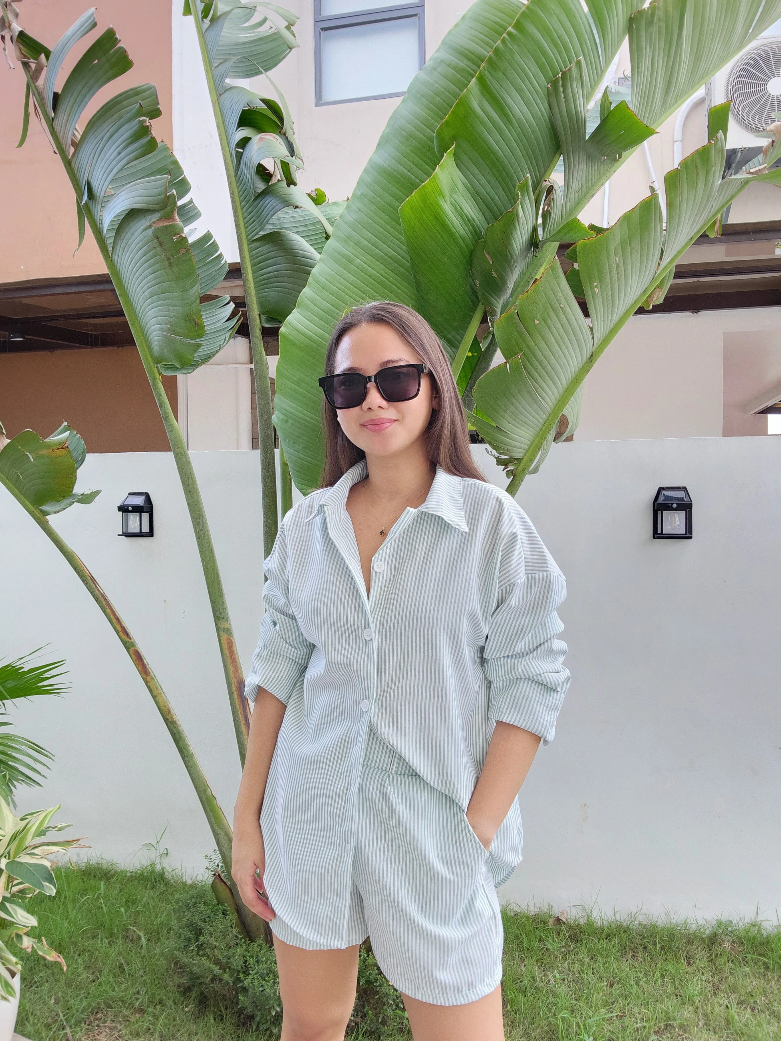Striped Button Down Set (Plain)