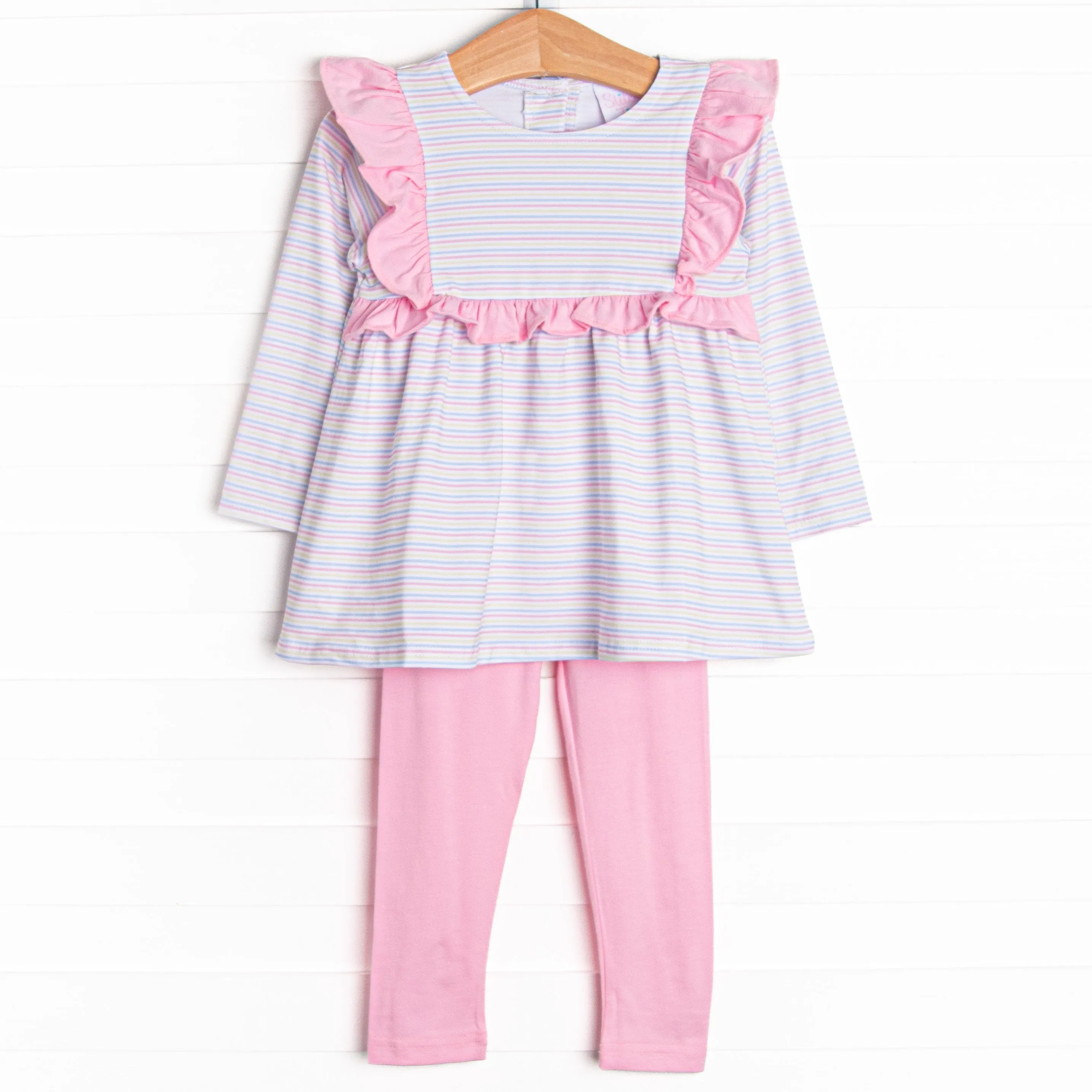 Striped Delight Legging Set, Pink