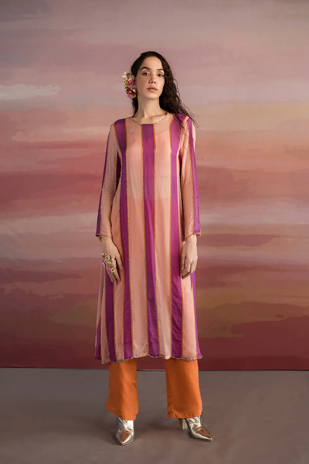 Striped Kurta And Pant Set