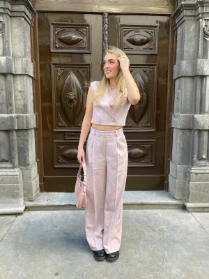 Striped suit pink