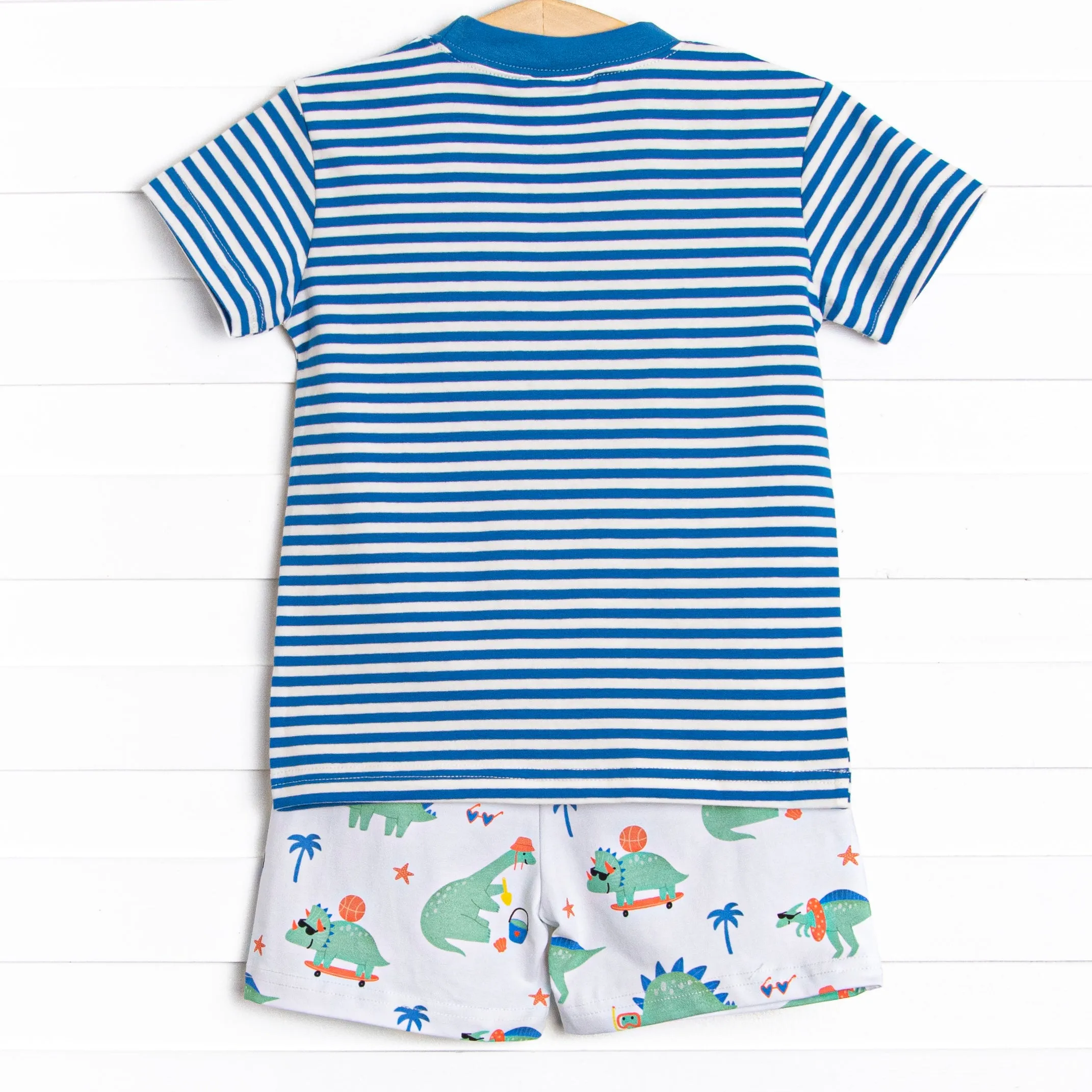 Summer Saurus Short Set, Blue