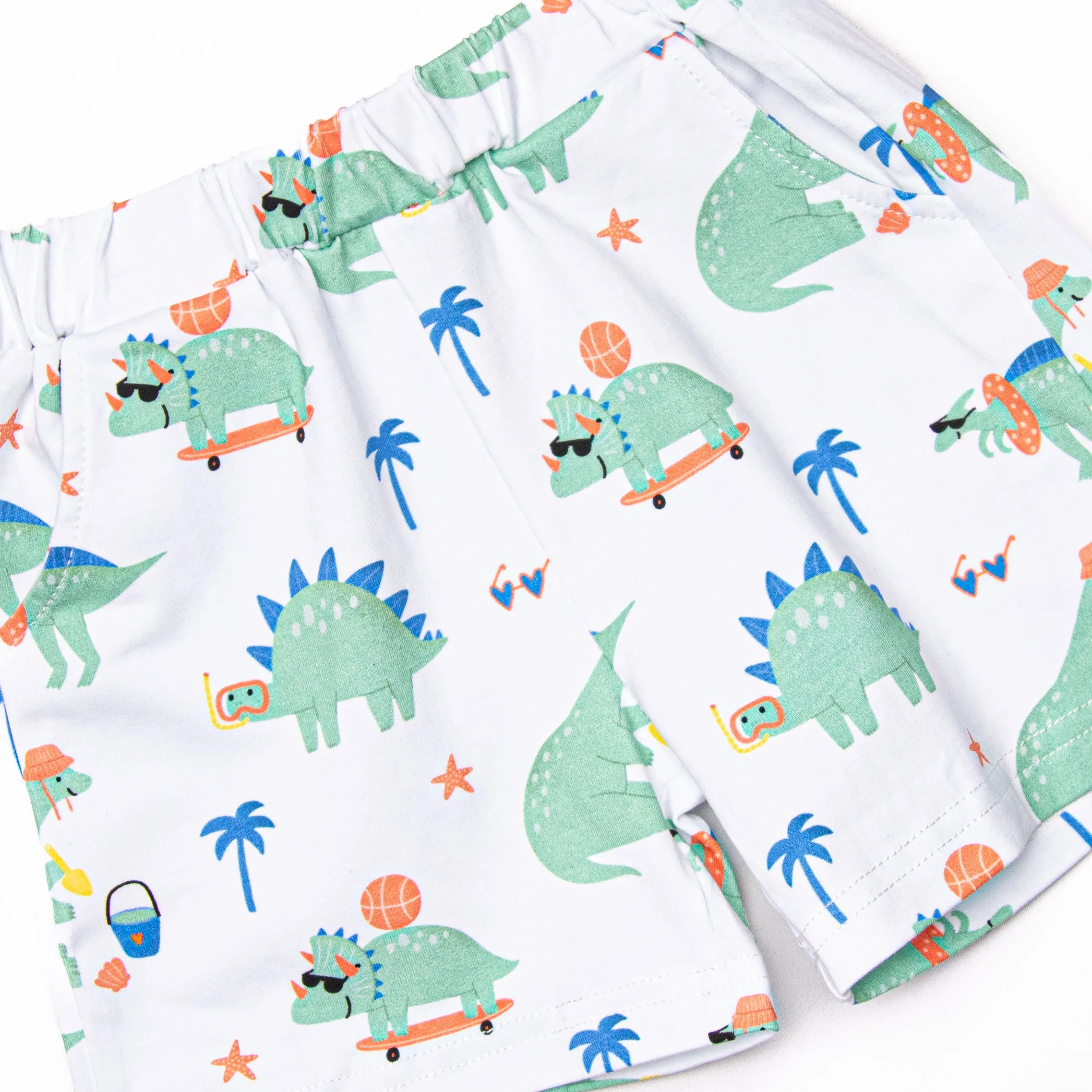 Summer Saurus Short Set, Blue