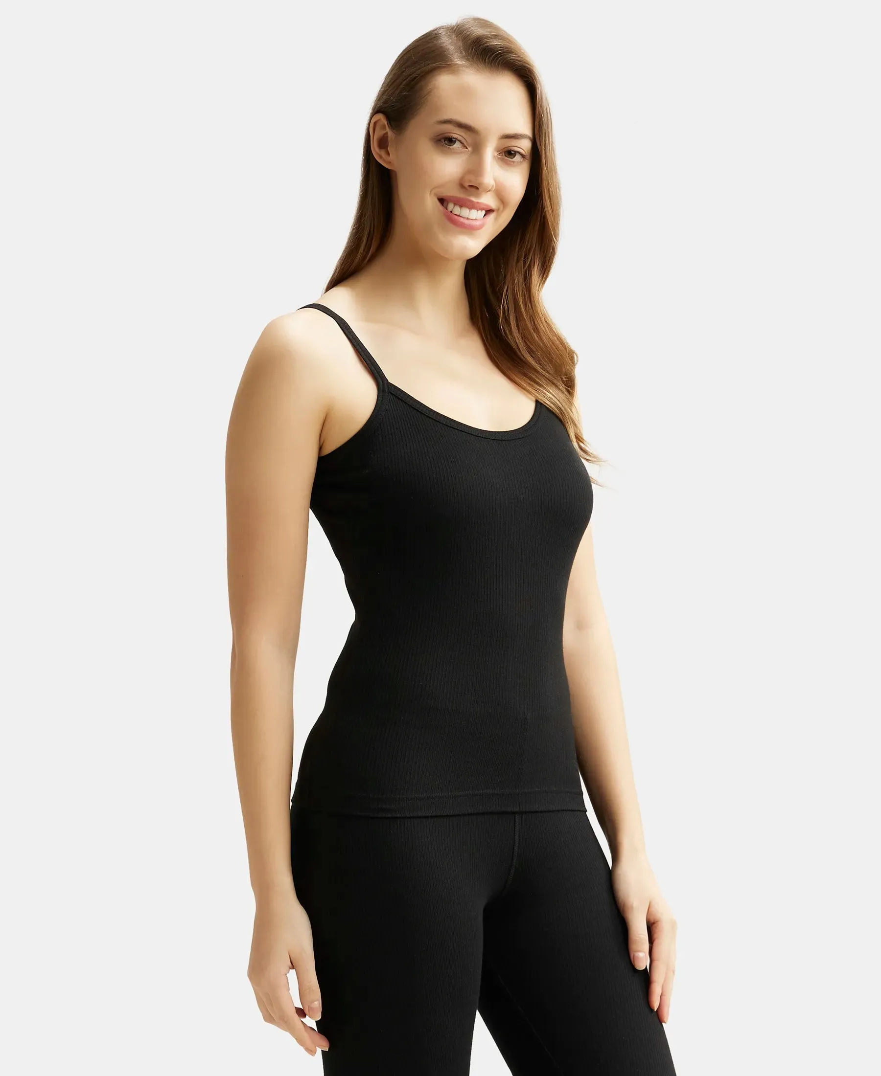 Super Combed Cotton Rich Thermal Camisole with StayWarm Technology - Black
