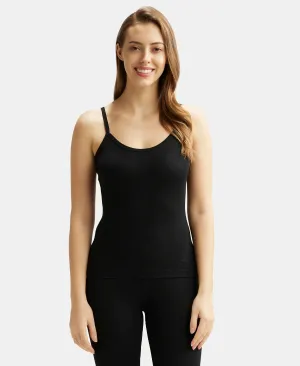 Super Combed Cotton Rich Thermal Camisole with StayWarm Technology - Black
