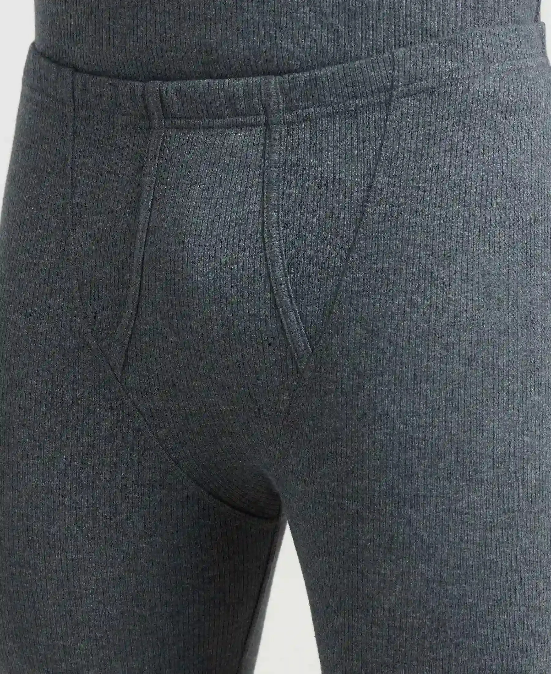 Super Combed Cotton Rich Thermal Long Johns with StayWarm Technology - Charcoal Melange