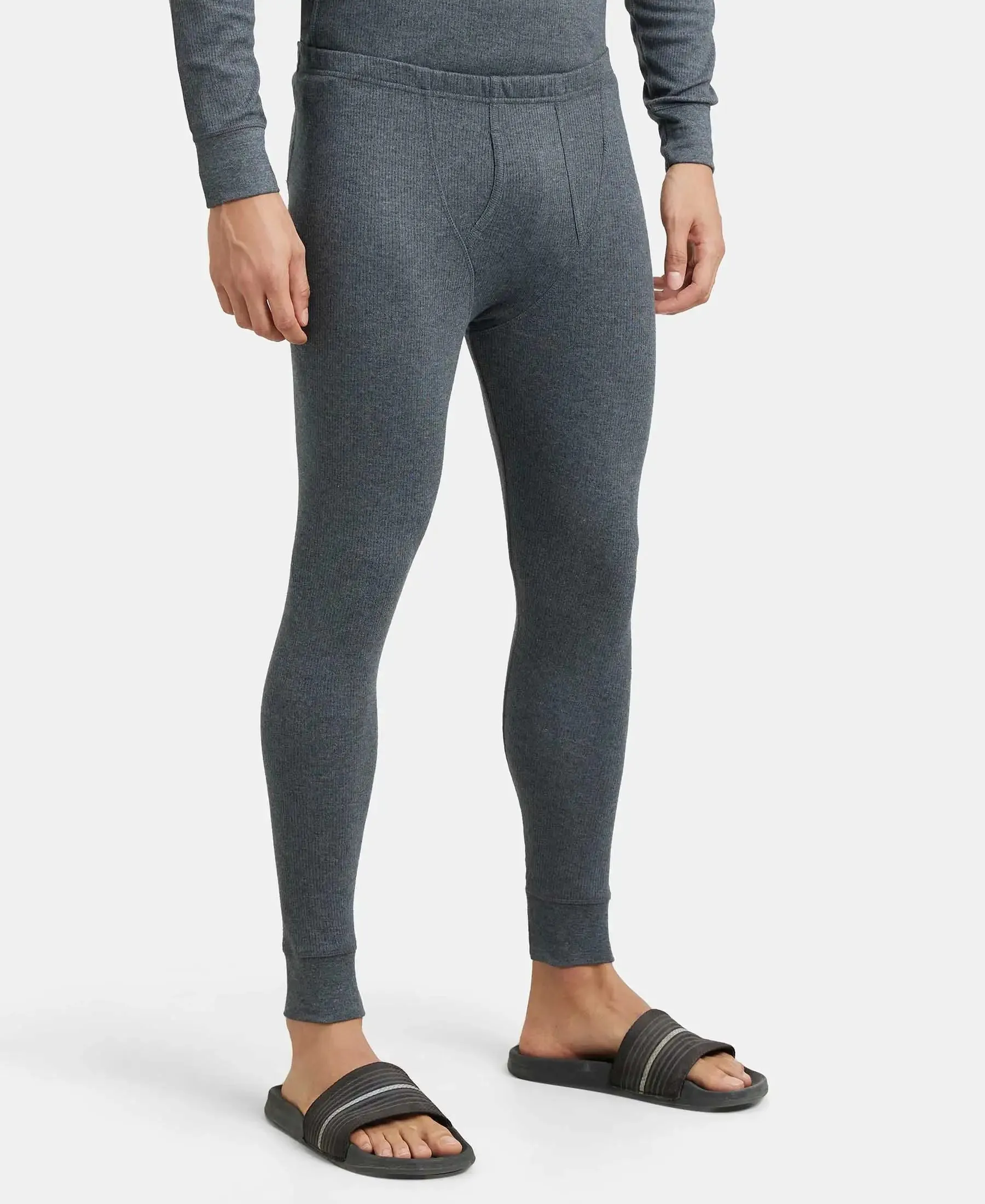 Super Combed Cotton Rich Thermal Long Johns with StayWarm Technology - Charcoal Melange