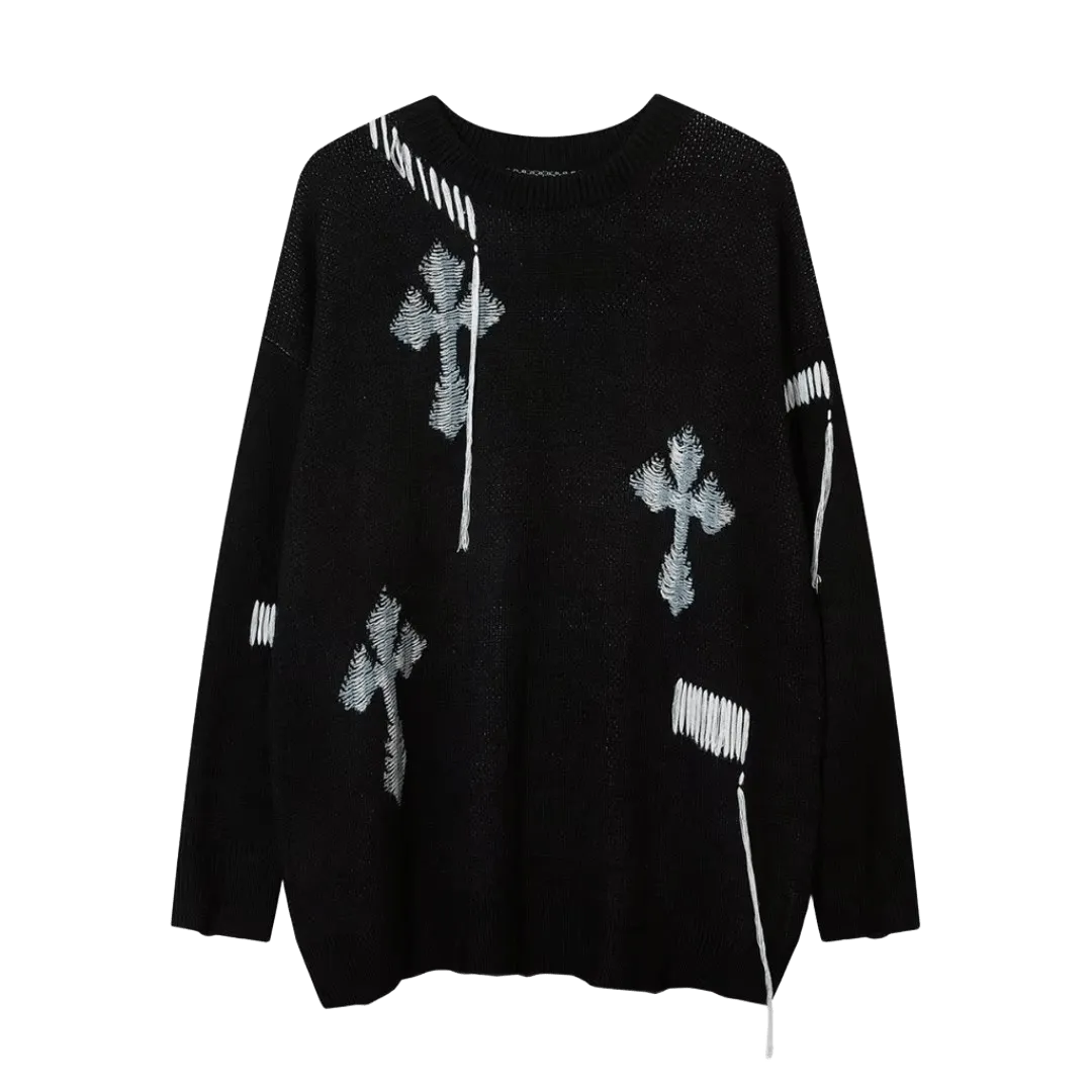 Sweter z krzyżami Y2K UNISEX