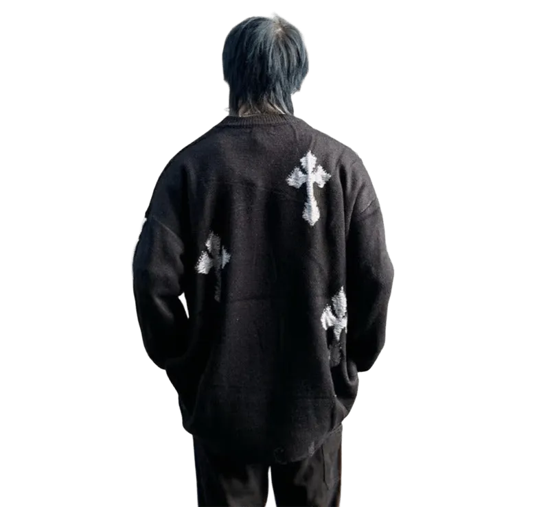 Sweter z krzyżami Y2K UNISEX