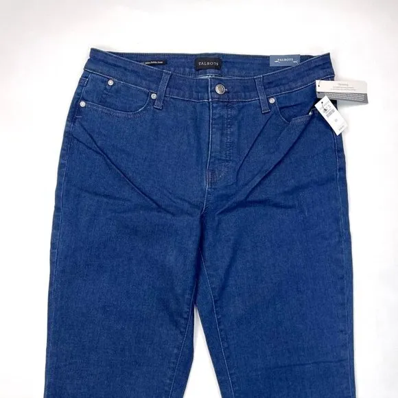 Talbots Embellished Slim Ankle Jeans Women 10 NWT $109‎ Stretch Cotton Pockets