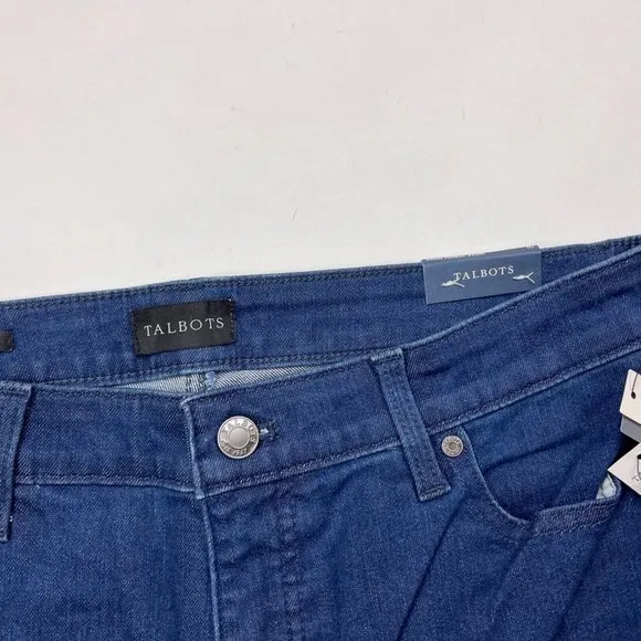 Talbots Embellished Slim Ankle Jeans Women 10 NWT $109‎ Stretch Cotton Pockets