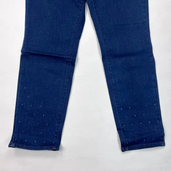 Talbots Embellished Slim Ankle Jeans Women 10 NWT $109‎ Stretch Cotton Pockets