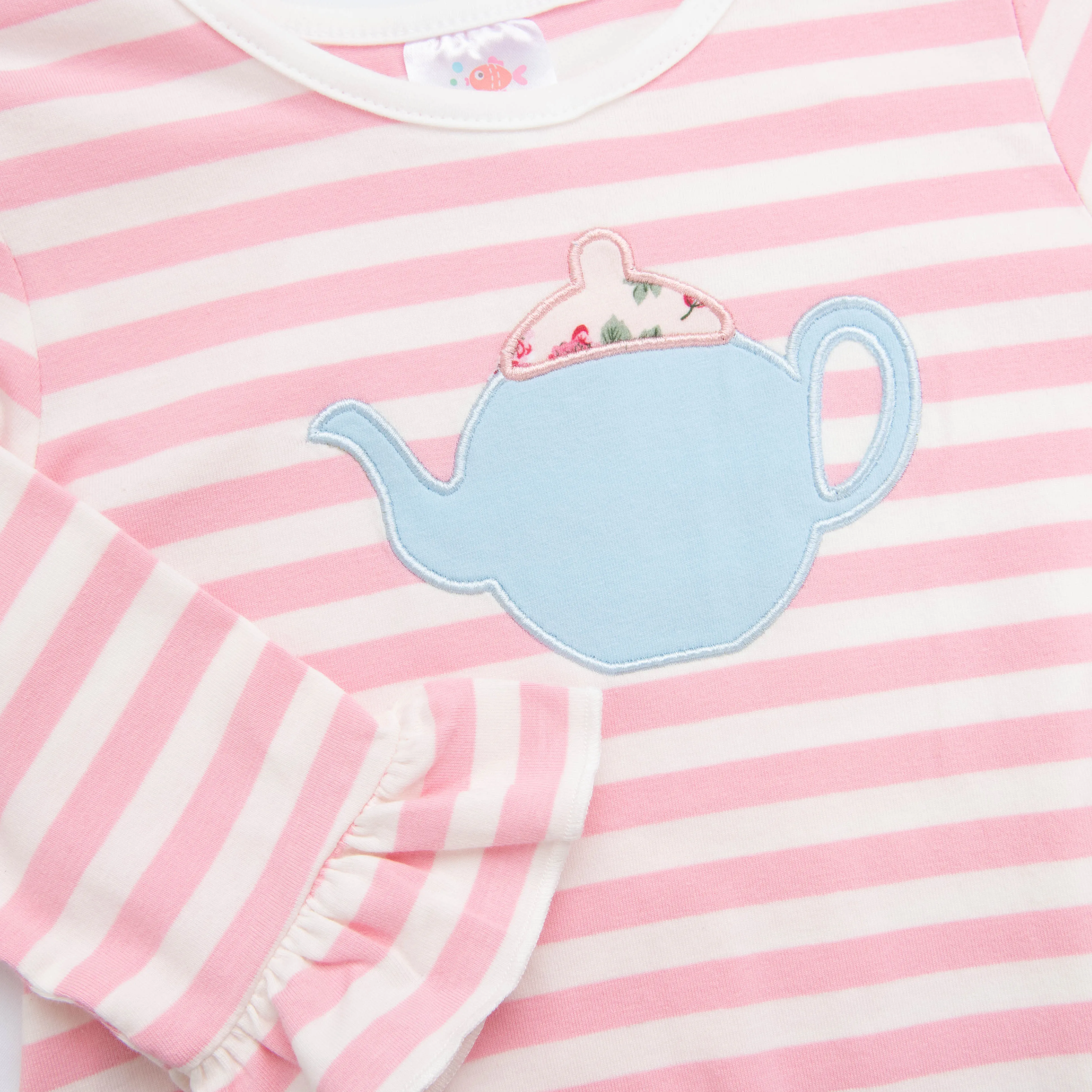 Tea Time Pink Striped Tunic Set